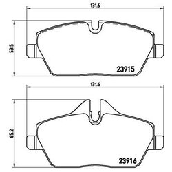 Brake Pad Set BREMBO P06034 OE Ref 34112288855