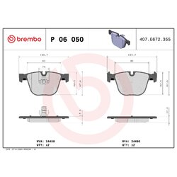 Jeu de plaquettes de frein BREMBO P06050 pour BMW X5, X6