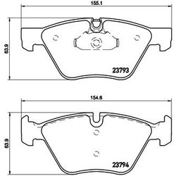 Brake Pad Set BREMBO P06057 OE Ref 34112339268