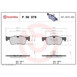 Brake Pad Set BREMBO P06078X OE Ref 34116858910