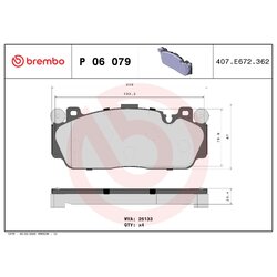 Brake Pad Set BREMBO P06079 OE Ref 34112284371