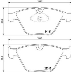 Brake Pad Set BREMBO P06081 OE Ref 34112288871