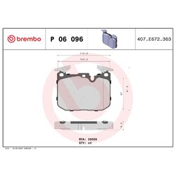 Brake Pad Set BREMBO P06096X OE Ref 34112284969