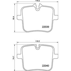 Brake Pad Set BREMBO P06109 OE Ref 34207883273