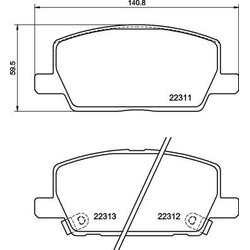 Brake Pad Set BREMBO P07012 OE Ref 42566748