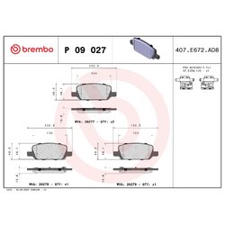 Brake Pad Set BREMBO P09027 OE Ref 800824400B