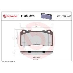 Brake Pad Set BREMBO P09028 OE Ref 800824000B