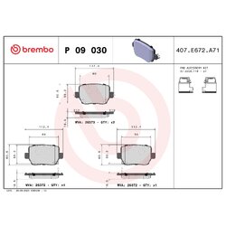 Brake Pad Set BREMBO P09030 OE Ref 800824600C
