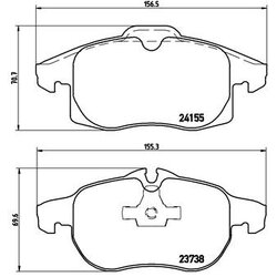 Brake Pad Set BREMBO P10011 OE Ref 1605137
