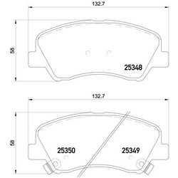 Brake Pad Set BREMBO P18025 OE Ref 581011RA05