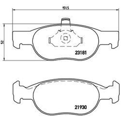 Brake Pad Set BREMBO P23125 OE Ref 71752981