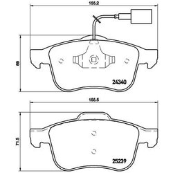 Brake Pad Set BREMBO P23132 OE Ref 77365354