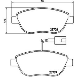 Brake Pad Set BREMBO P23137 OE Ref 71770116