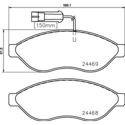 Brake Pad Set BREMBO P23144 OE Ref 1612433980