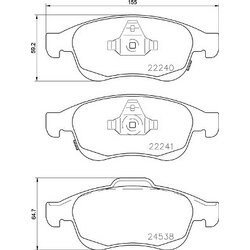 Brake Pad Set BREMBO P23165 OE Ref 0000077367213
