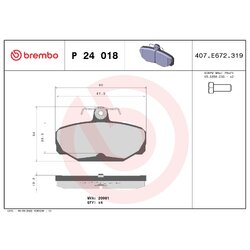 Brake Pad Set BREMBO P24018 OE Ref 1543375
