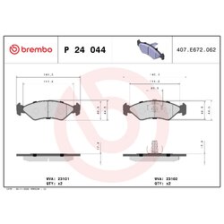 Brake Pad Set BREMBO P24044 OE Ref 1013843