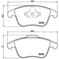 Brake Pad Set BREMBO P24076 OE Ref 1432363