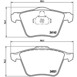 Brake Pad Set BREMBO P24077 OE Ref 1423389