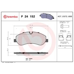 Brake Pad Set BREMBO P24152 OE Ref 1842632
