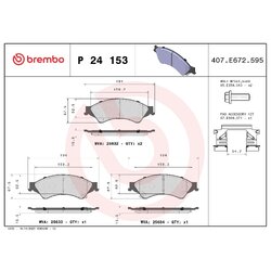 Brake Pad Set BREMBO P24153 OE Ref 1723538