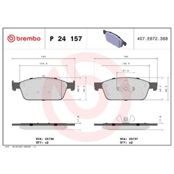 Brake Pad Set BREMBO P24157 OE Ref 2039733