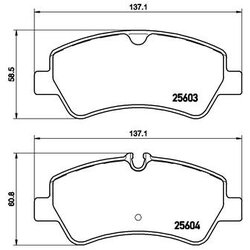 Brake Pad Set BREMBO P24160 OE Ref 1829395