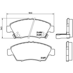 Brake Pad Set BREMBO P28024 OE Ref 06450S2GJ01