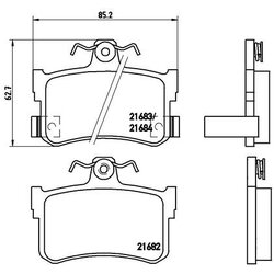 Brake Pad Set BREMBO P28027 OE Ref GBP90302AF