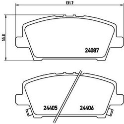 Brake Pad Set BREMBO P28037 OE Ref 45022SMGE01