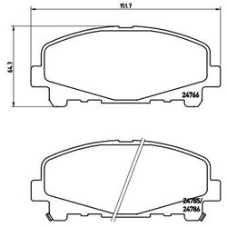 Brake Pad Set BREMBO P28043 OE Ref 45022TL0G51