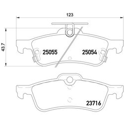 Brake Pad Set BREMBO P28070 OE Ref 43022TV0E01