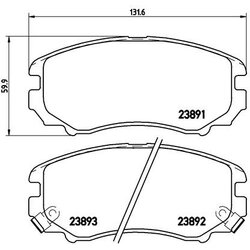 Brake Pad Set BREMBO P30018 OE Ref 581012CA10