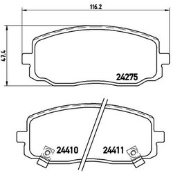 Brake Pad Set BREMBO P30032 OE Ref 581010XA10