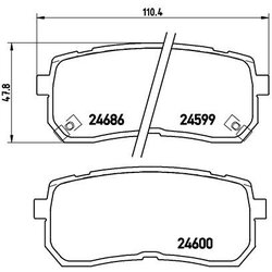 Brake Pad Set BREMBO P30035 OE Ref 583023JA51