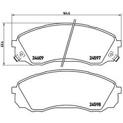Brake Pad Set BREMBO P30041 OE Ref 581014HA01