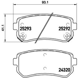Brake Pad Set BREMBO P30051 OE Ref 583021HA10