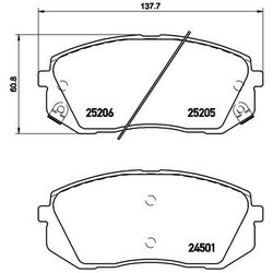Brake Pad Set BREMBO P30056 OE Ref 581012SA75
