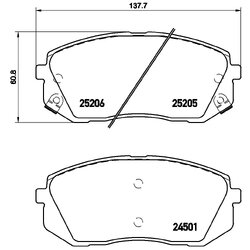 Brake Pad Set BREMBO P30056E OE Ref 58101E4A60