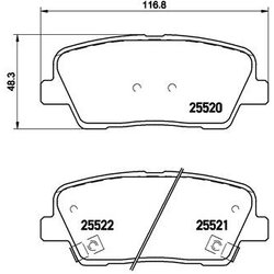 Brake Pad Set BREMBO P30063 OE Ref 583020WA00