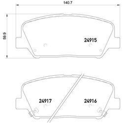 Brake Pad Set BREMBO P30065 OE Ref 581012TA20