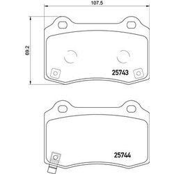 Brake Pad Set BREMBO P30074 OE Ref 68144432AA