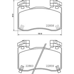 Brake Pad Set BREMBO P30113 OE Ref 58101J5A51