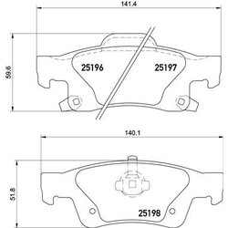 Brake Pad Set BREMBO P37016 OE Ref 2AMV4386AA