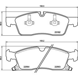 Brake Pad Set BREMBO P37027 OE Ref 68052369AB