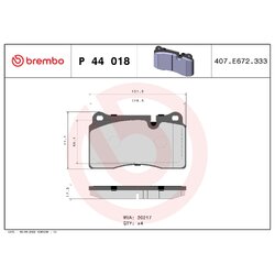 Brake Pad Set BREMBO P44018 OE Ref LR148353