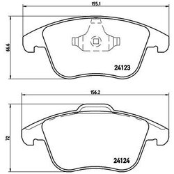 Brake Pad Set BREMBO P44020 OE Ref LR134693