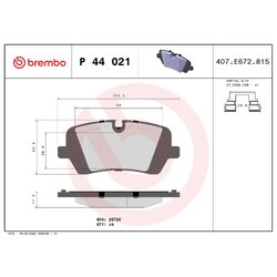 Brake Pad Set BREMBO P44021 OE Ref LR065492