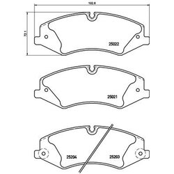 Brake Pad Set BREMBO P44022 OE Ref LR026220