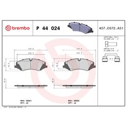 Brake Pad Set BREMBO P44024 OE Ref LR016962